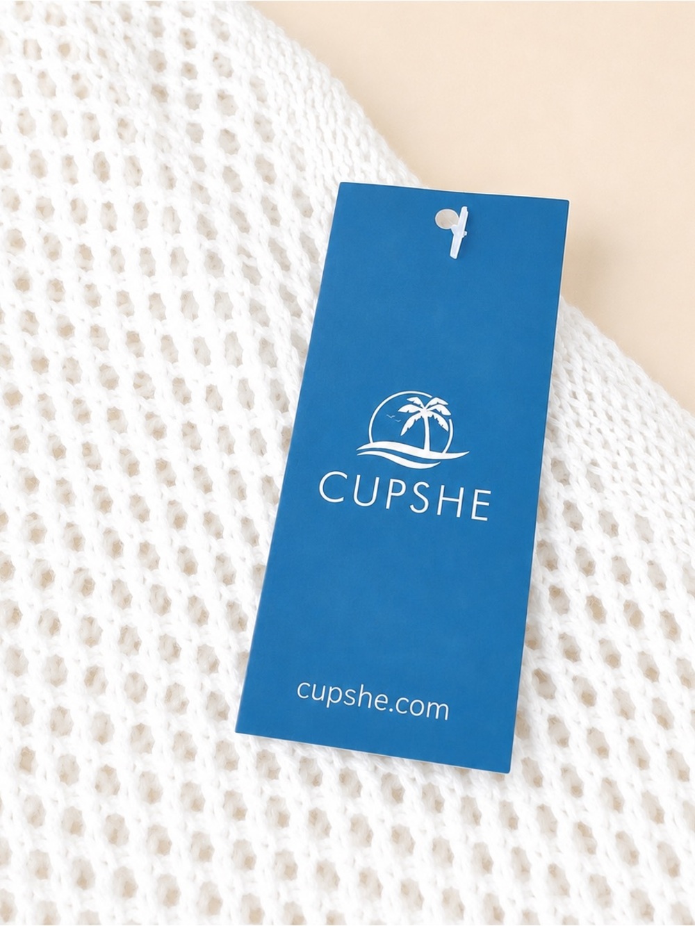 Cupshe White Crochet Tank Swim Cover-Up, Size Large NWT - Picture 3 of 5